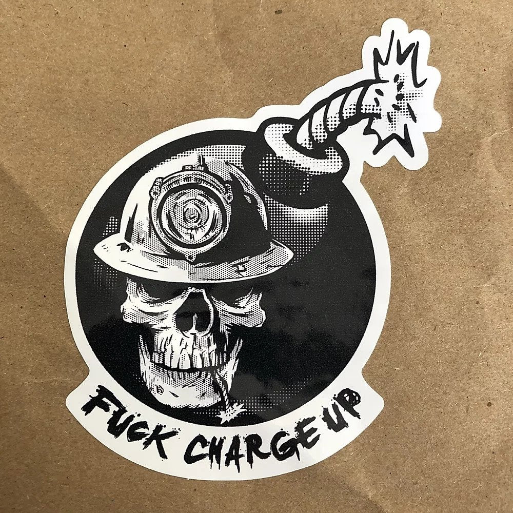 Fuck Charge Up Skull Sticker